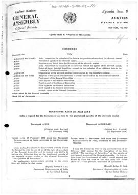 Indian explanatory memorandum in support of its request for the inclusion of an item on Antarctic...