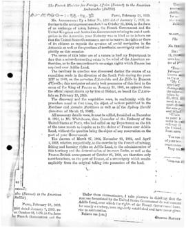 Letter from France to the United States of setting out t he bases of the French claim to Adélie Land