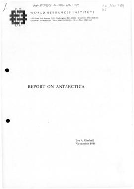 World Resources Institute "Report on Antarctica" Lee Kimball