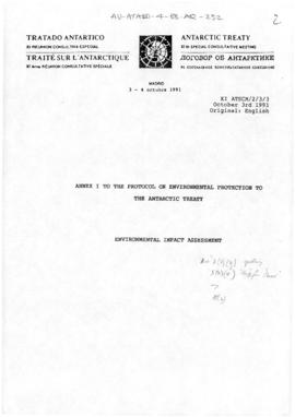 Eleventh Special Antarctic Treaty Consultative Meeting, fourth session (Madrid), working paper. X...