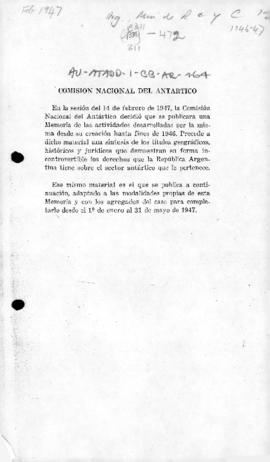 Argentina, Comision Nacional del Antarctico