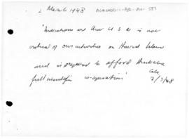 Note concerning US attitudes to Australian activities at Heard Island