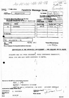 Press statement, press conference transcript, press article and ASOC paper concerning New Zealand...