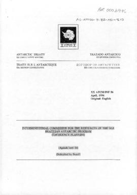 Twentieth Antarctic Treaty Consultative Meeting (Utrecht) Information paper 56 "Interministe...