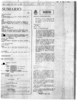 Argentina, various Decrees concerning the Islas Malvinas, South Georgia, South Shetland Islands