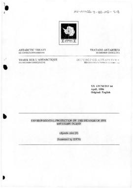 Twentieth Antarctic Treaty Consultative Meeting (Utrecht) Information paper 64 "Environmenta...