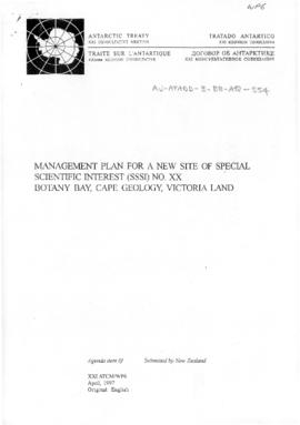 Twenty-first Antarctic Treaty Consultative Meeting (Christchurch) Working paper 6 "Managemen...