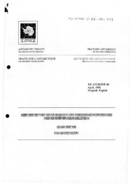 Twentieth Antarctic Treaty Consultative Meeting (Utrecht) Information paper 80 "New and revi...