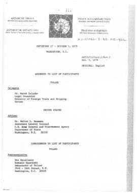 Tenth Antarctic Treaty Consultative Meeting (Washington) Working paper 14 Correction 1 Revision 1...