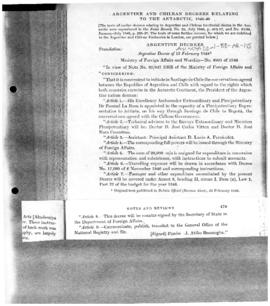 Argentina, Decree no. 3,901 M.130 granting full powers to Dr. Pascal La Rose to initiate discussi...