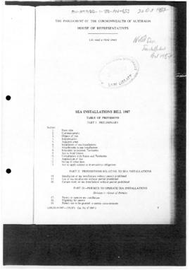 Australia, House of Representatives, Sea Installations Bill 198