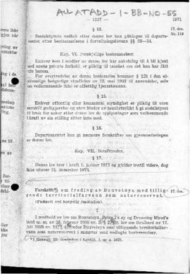 Regulations for the protection of Bouvet Island with adjacent territorial waters as a nature reserve