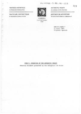 Twelfth Antarctic Treaty Consultative Meeting (Canberra) Preparatory Meeting Paper 7 "Operat...