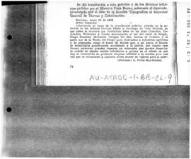 Report by the head of the Topographic Department on an application for a concession for sealing a...