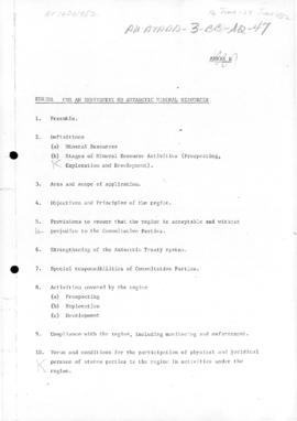 Schema for an instrument on Antarctic mineral resources from First session of the Special Consult...