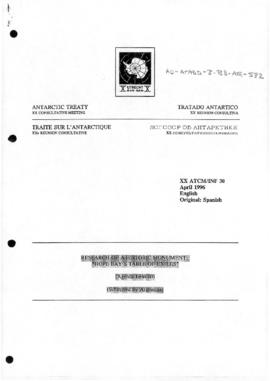 Twentieth Antarctic Treaty Consultative Meeting (Utrecht) Information paper 30 "Research of ...