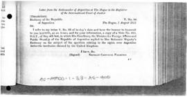 Argentina, note concerning Argentine rights to territories claimed by the United Kingdom