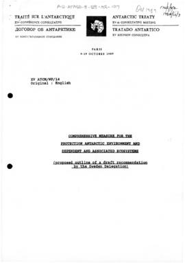 Fifteenth Antarctic Treaty Consultative Meeting, Paris, Working paper 14 "Comprehensive meas...