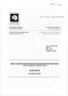 Twentieth Antarctic Treaty Consultative Meeting (Utrecht) Information paper 80 Revision 1 "N...