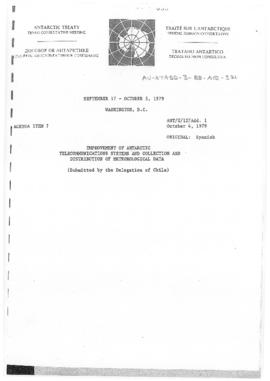 Tenth Antarctic Treaty Consultative Meeting (Washington) Working paper 12 Addendum 1 "Improv...