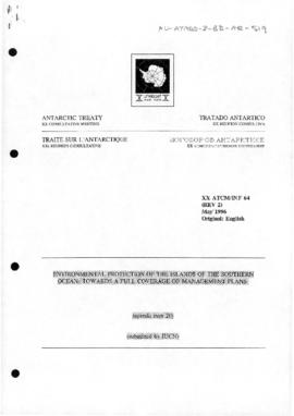 Twentieth Antarctic Treaty Consultative Meeting (Utrecht) Information paper 64 Revision 2 "E...