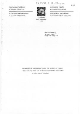 Twelfth Antarctic Treaty Consultative Meeting (Canberra) Preparatory Meeting Paper 3 "Exchan...