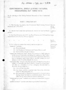 Continental Shelf (Living Natural Resources) Act 1968-1973