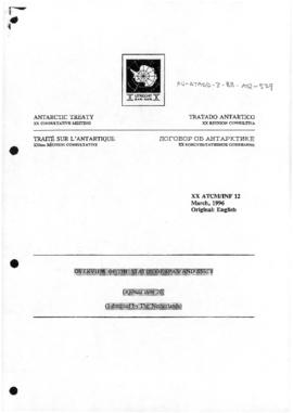 Twentieth Antarctic Treaty Consultative Meeting (Utrecht) Information paper 12 "Overview of ...