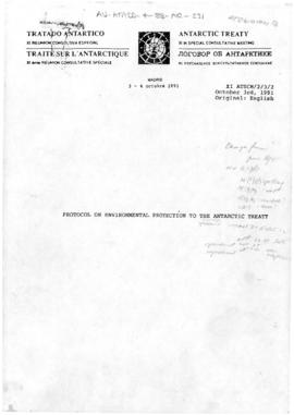 Eleventh Special Antarctic Treaty Consultative Meeting, fourth session (Madrid), working paper. X...