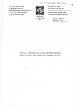 Twelfth Antarctic Treaty Consultative Meeting (Canberra) Preparatory Meeting Paper 8 "Impact...