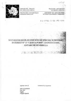 Twenty-first Antarctic Treaty Consultative Meeting (Christchurch) Working paper 29 "Manageme...