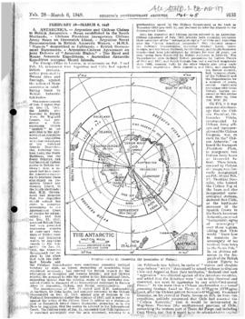 Report in Keesing's Contemporary Archives on Argentine and Chilean claims to British Antarctica