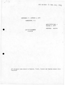 Tenth Antarctic Treaty Consultative Meeting (Washington) Information paper 6 "List of docume...