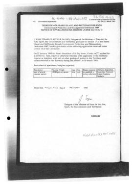 Commonwealth of Australia Gazette, Territory of Heard Island and McDonald Islands, Environment Pr...