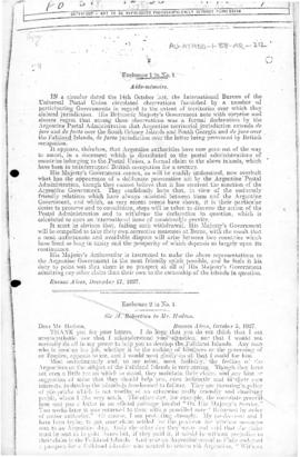 British aide-memoire to Argentina making representations concerning a Universal Postal Union circ...