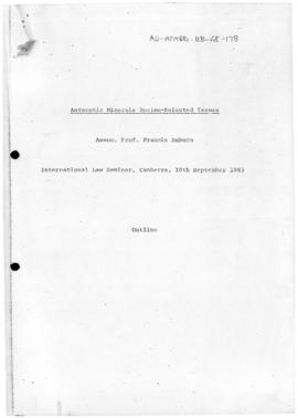 Francis Auburn "Antarctic minerals regime - selected issues" International Law Seminar,...