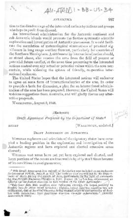 United States draft agreement providing for a condominium over Antarctica