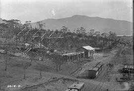 Framework of roasting division building at E.Z. Co. Zinc Works at Risdon