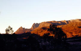 Sunrise at Cradle Mountain, photographed 1976