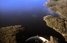 Wall of Clark Dam and Lake King William