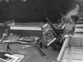 Building being demolished