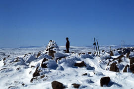 Snow skier near West Wall, Mount Jerusalem