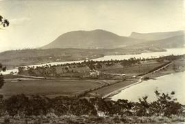 View from Queens Domain looking north to Cornelian Bay and New Town Bay