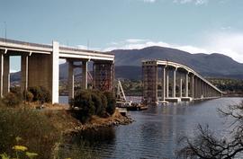 Repair work on Tasman Bridge from Eastern Shore