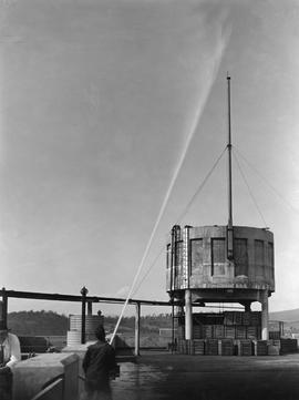 Cement Tank Being Sprayed