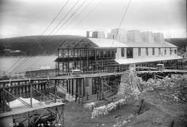 View downhill to River Derwent from E.Z. Co. Zinc Works 100-Ton Plant construction site