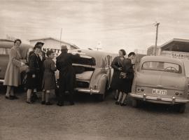 People at Hobart airport car park