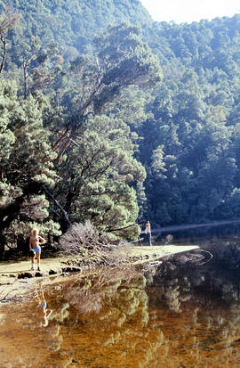 People on shore of Lake Timk 1974