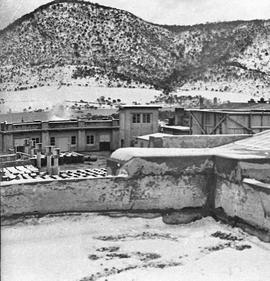 Snowy roof of Cadbury Factory