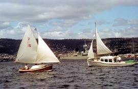 Cadet dinghy on Derwent